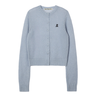 RestandRecreation官方2025秋冬新款RRlogo刺绣羊毛修身针织开衫