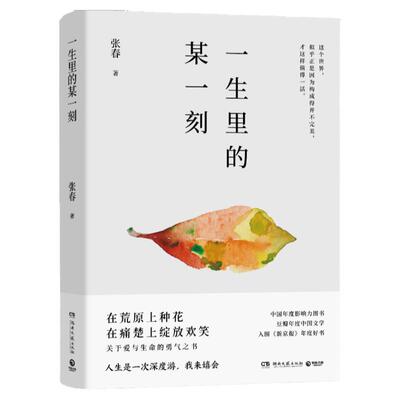 一生里的某一刻 2020新版 张春 关于爱与生命的勇气之书 豆瓣年度文学入围新京报年度好书中国现当代文学散文小说书籍【博集天卷】