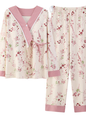 春秋季自带胸垫一体月子服睡衣