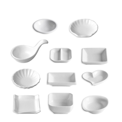 蘸料碟子沙拉碗陶瓷创意白色