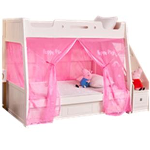 上下子母床蚊帐下铺专用梯形双层床实木床双门不挡书架1.2米1.5米