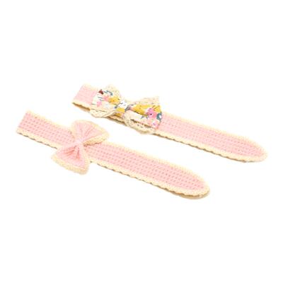 韩国儿童蝴蝶结魔术贴无痕格子