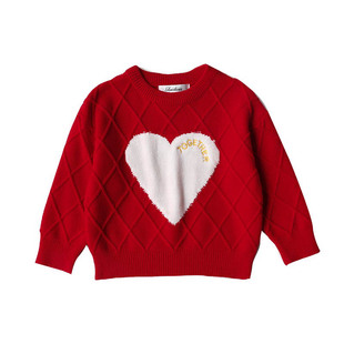 过年红色亲子装毛衣冬装一家三口全家新年拜年服母子母女装连衣裙