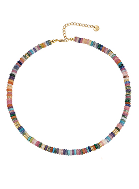 手工彩色多彩玉石项链