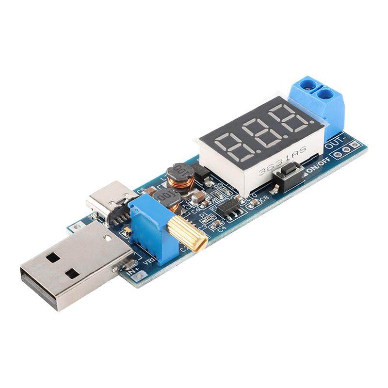 桌面电源模块9V 1.2V 24V的可调电压 升压电源模块Type-C USB接口