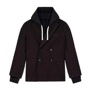 ARMANI EXCHANGE/阿玛尼秋冬新款男士假两件连帽休闲西服西装外套