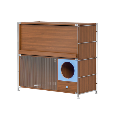 猫厕所猫砂柜室内猫家用咪食堂用餐一体人宠共用家具猫别墅宠物盆