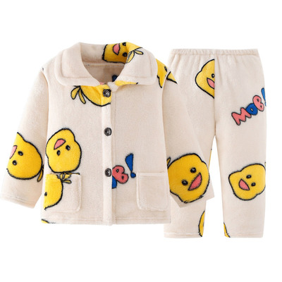 儿童睡衣春秋冬款法兰绒家居服