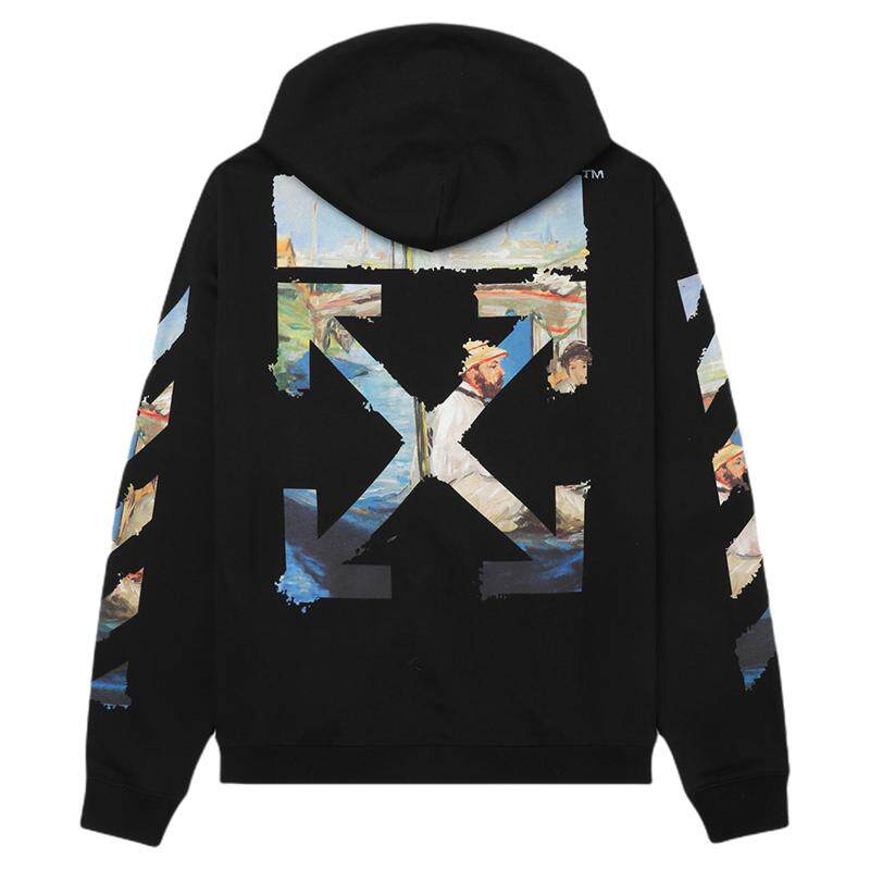 OFF-WHITE™ 情侣潮牌纯棉连帽卫衣宽松休闲拉链开衫外套男女同款
