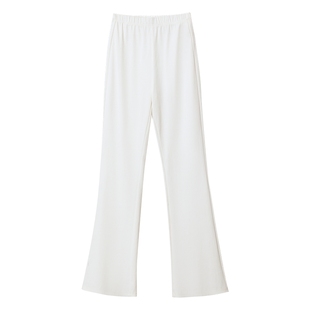 Amii2025秋新款通勤百搭橡筋腰头修身弹力喇叭裤休闲长裤女裤子