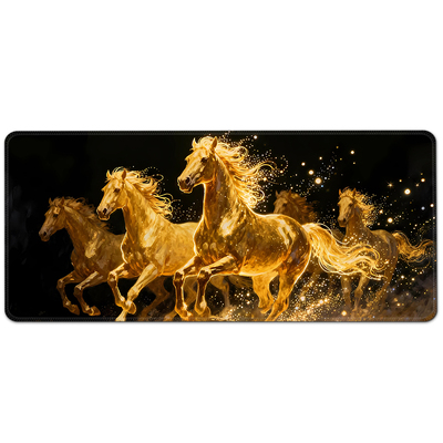 金色骏马鼠标垫办公室桌垫