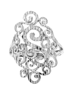 大食指戒指925纯银镂空活口可调