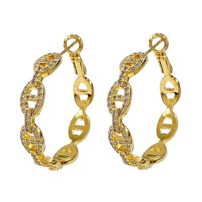 DSTYLE小香风轻奢锆石猪鼻子耳环