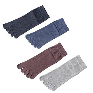 恒源祥五指袜男士秋冬加厚纯棉防臭中筒袜加大吸汗夏季薄款短袜子