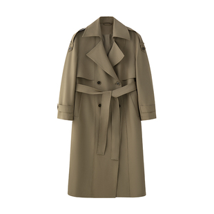 TEASEL「精致翘楚」高支高密斗篷式气场全开经典双排扣长款风衣