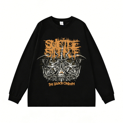 Suicide Silence乐队金属摇滚印花纯棉长袖T恤男女上衣春秋可定制