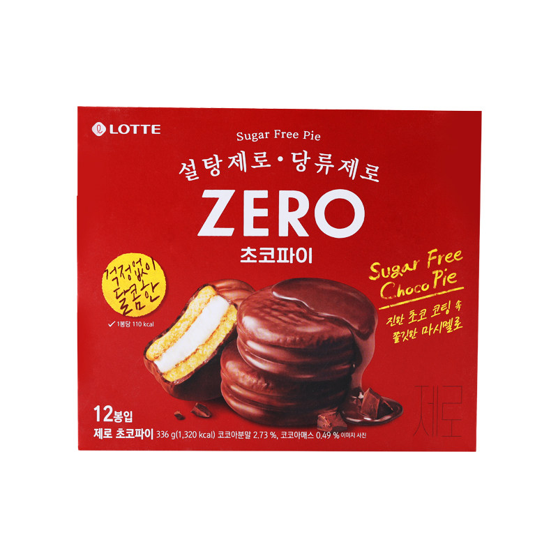 乐天ZERO零糖巧克力派糕点早餐蛋糕饱腹代餐下午茶点心韩国进口