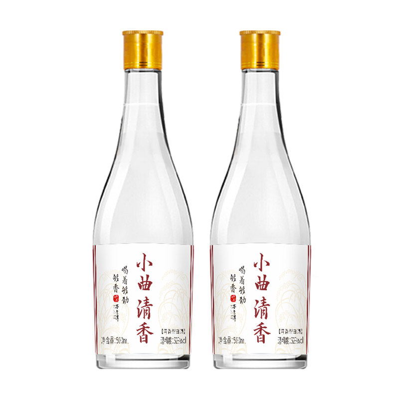 四川泸州小曲清香 52度清香型白酒纯粮食高粱酒高度瓶装500ML白酒