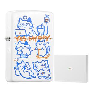 ZIPPO官方旗舰店之宝打工喵日志防风煤油打火机送男友生日礼物