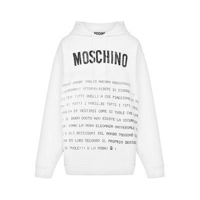 【限时5折起】Moschino/莫斯奇诺 男士Archive Message 连帽卫衣