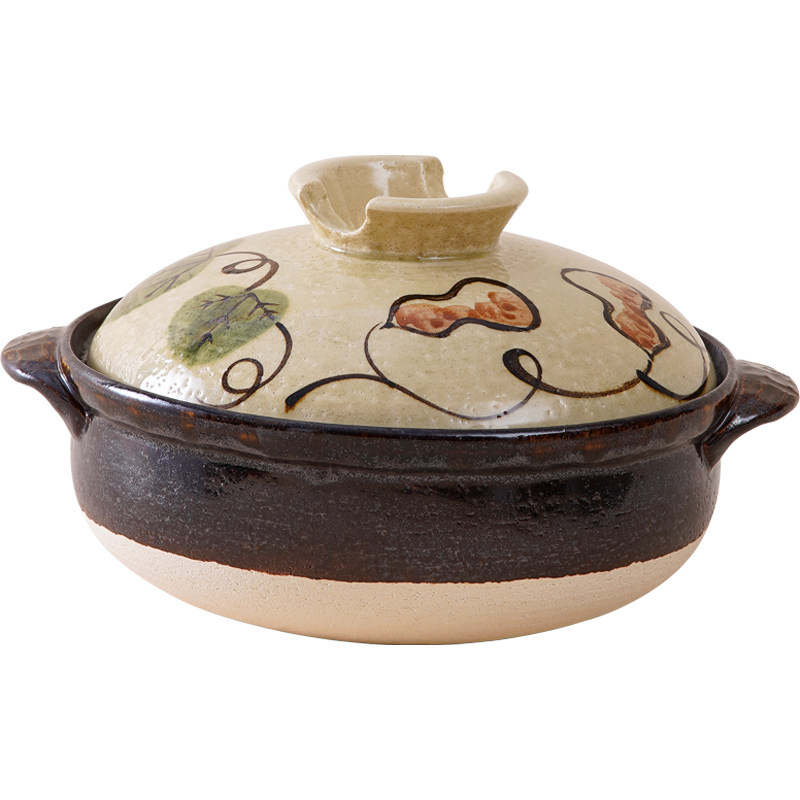 【新品】内山窑日本进口陶土砂锅万古烧手绘炖汤锅家用耐高温干烧