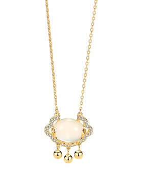 福牌项链锁骨链女颈链女银金色儿童礼物生日新年蝴蝶平安锁