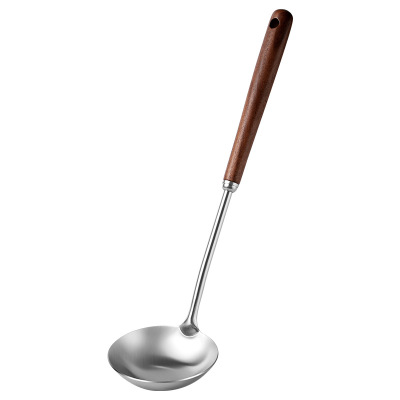胡桃木汤勺木柄316不锈钢喝汤勺