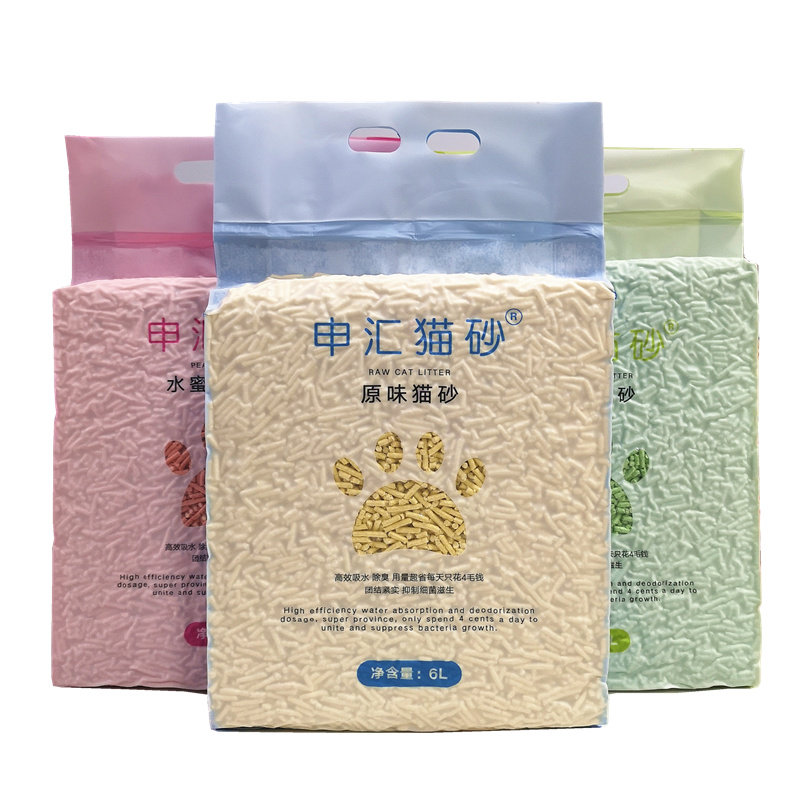 豆腐猫砂绿茶6包*6L豆腐猫沙10公斤20斤除臭低尘猫砂申汇猫咪用品