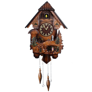 布谷鸟音乐咕咕挂钟创意时尚客厅石英钟表儿童小鸟音乐报时静音钟