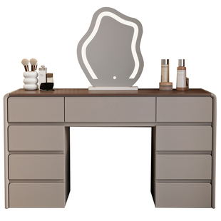 2026新款双斗柜梳妆台卧室实木现代简约化妆桌床尾柜收纳柜奶油