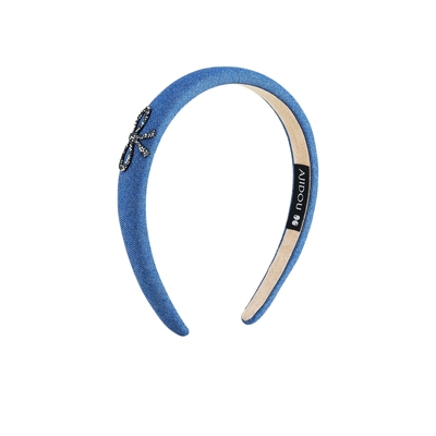 AJIDOU阿吉豆发饰蓝色复古宽头箍