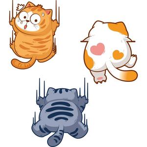 创意小猫划痕车贴装饰贴纸
