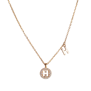 h字母项链女夏纯银2025年新款潮毛衣轻奢小众设计感锁骨链定制