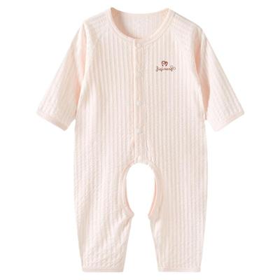 婴幼儿夏季100%棉轻薄长袖连体衣