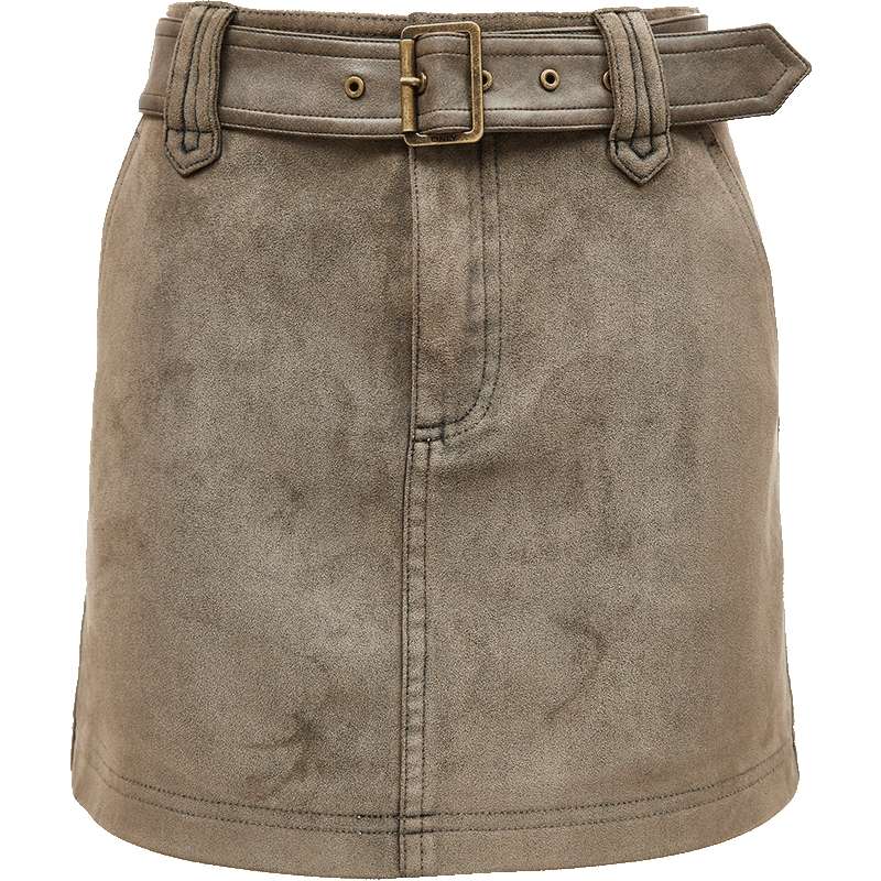 ONLY2025秋季新款时尚经典绒面A字高腰PU短裙半身裙女|12516S006