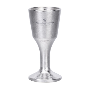 必唯纯钛白酒杯便携高档轻奢小盏户外家用小酒杯10ml一口杯高脚杯