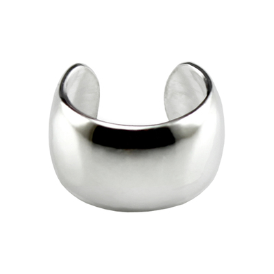 手工9999足银简约光面无耳洞耳夹