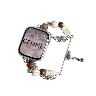 新品焦糖拿铁diy手链适用iwatch表带S8苹果S9手表8AppleWatch女款watchs秋冬s7高级感SE9男ultra2腕带iphone