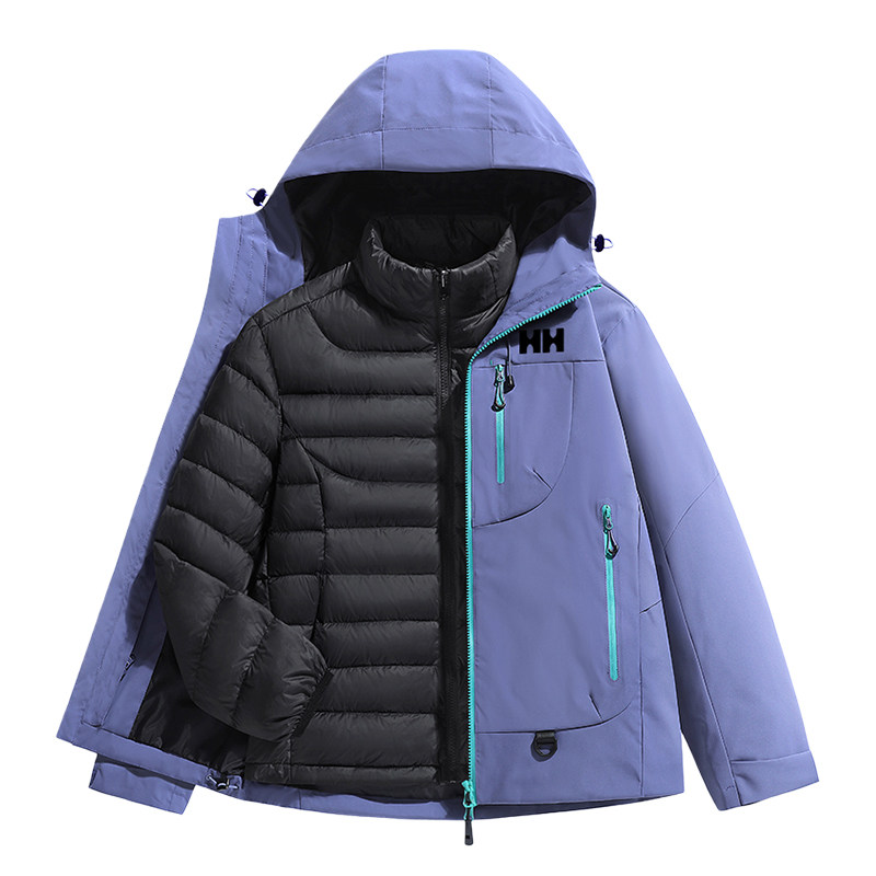 官方正品HH羽绒服男女款秋冬季户外加厚防寒三合一冲锋衣滑雪外套