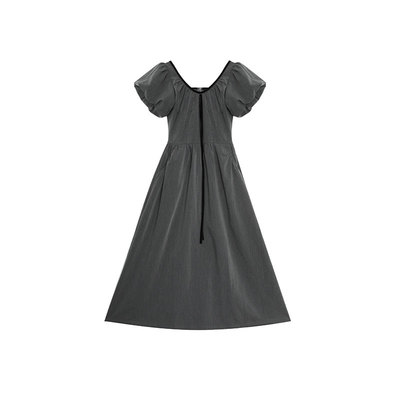 CIZZLEMORE【疏离感】 法式V领泡泡袖连衣裙女夏收腰显瘦长裙