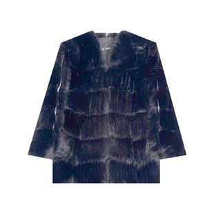 黑色爆款洋气简单皮草外套女2025新款海宁时尚环保年轻厚毛毛大衣