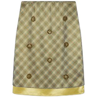 ICE DUST X LOOKNOW设计师品牌2025秋冬新款蕾丝格子钉珠半裙