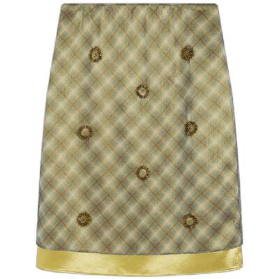 ICE DUST X LOOKNOW设计师品牌2025秋冬新款蕾丝格子钉珠半裙