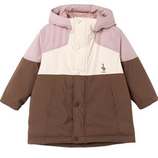 Mitti童装2025冬季新款儿童羽绒服女童拼色连帽外套男童短款上衣