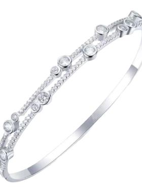 D色莫桑石水滴露珠手镯