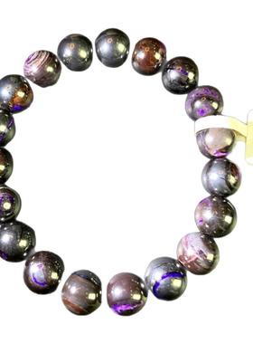 天然南非老料舒俱来铁皮丝绒料老油紫圆珠随型男女同款送礼饰品