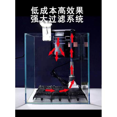 底砂过滤造景套餐真水草水族箱鱼缸小型桌面松皮石沉木装饰生态缸