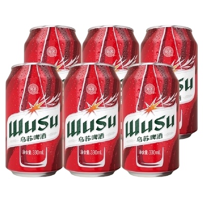 乌苏啤酒红乌苏330ml*6罐装啤酒