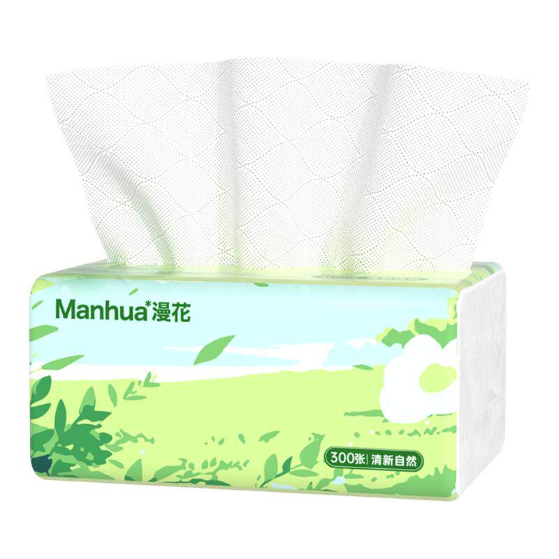 漫花纸巾抽纸家用实惠装卫生纸大包餐巾纸面巾母婴适用可湿水纸巾