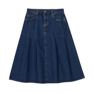 Levi's李维斯26年春夏新款女士美式复古休闲A字中长牛仔百褶裙